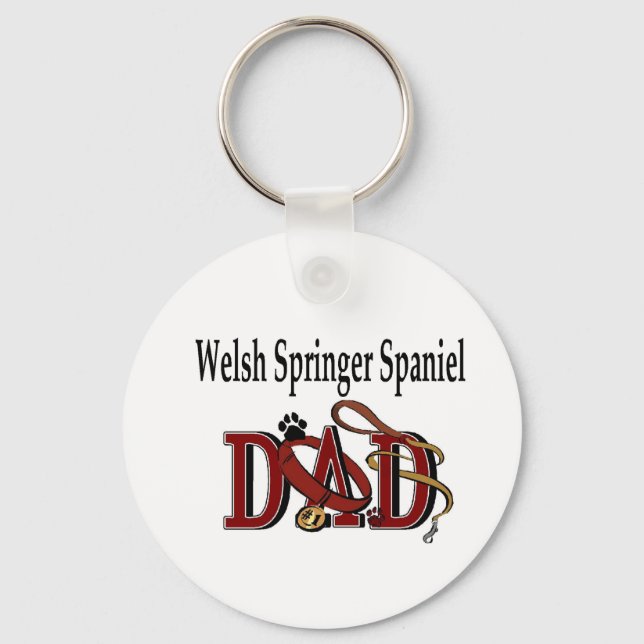 Welsh Springer Spaniel Dad Gifts Keychain (Front)