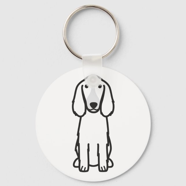 Welsh Springer Spaniel Dog Cartoon Keychain (Front)