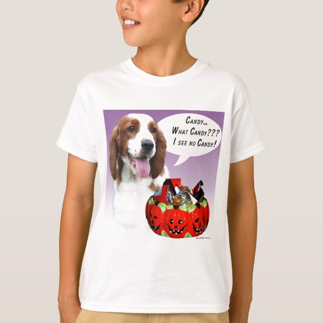 Welsh Springer Spaniel Halloween Candy T-Shirt (Front)