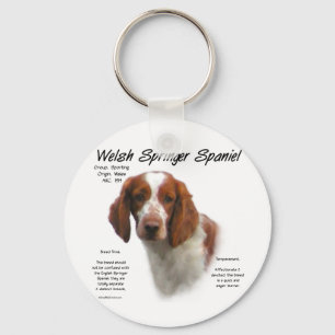 Welsh Springer Spaniel History Design Keychain