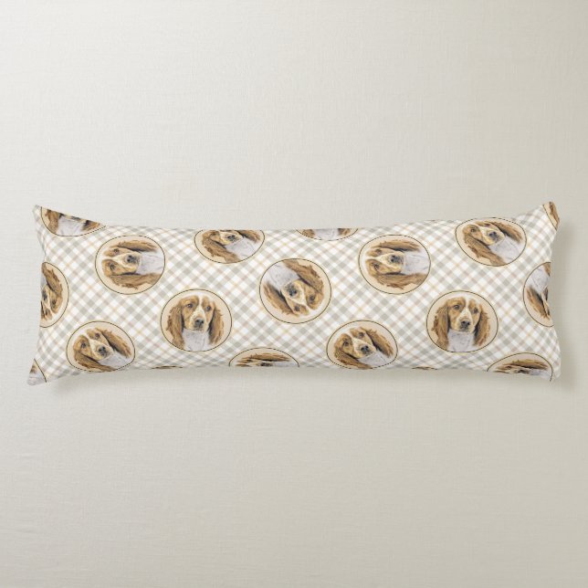 Welsh Springer Spaniel Painting Original Dog Art Body Pillow (Front)