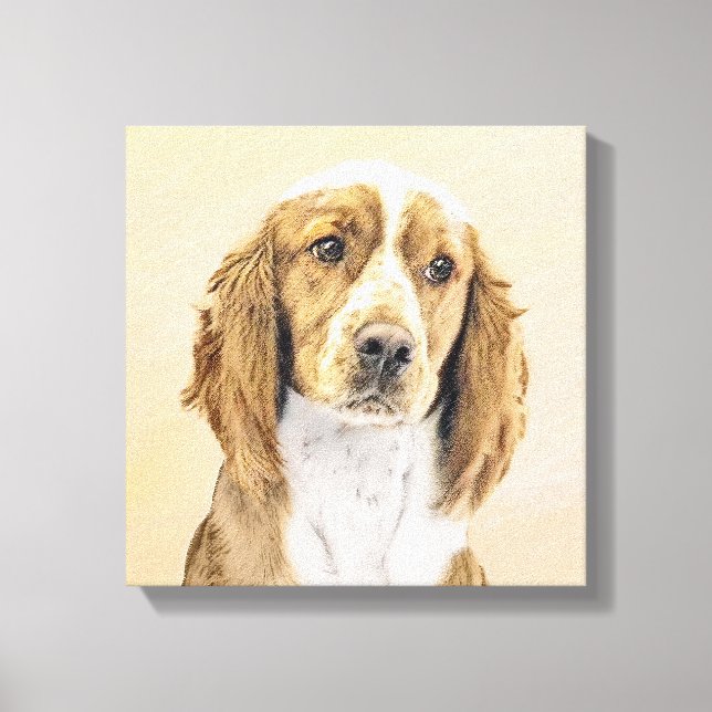Welsh Springer Spaniel Painting - Original Dog Art Canvas Print (Front)