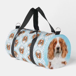 Welsh Springer Spaniel Painting Original Dog Art Duffle Bag