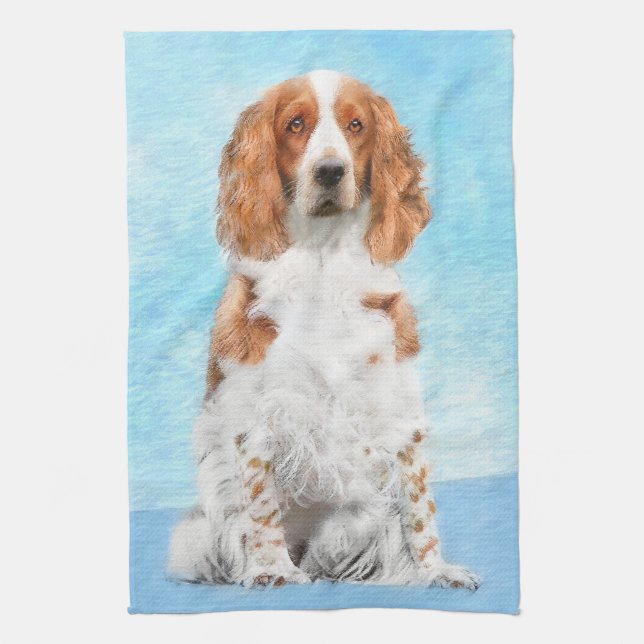 Welsh Springer Spaniel Painting - Original Dog Art Kitchen Towel (Vertical)