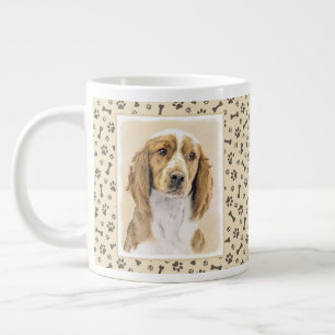 Welsh Springer Spaniel Painting - Original Dog Art Large Coffee Mug