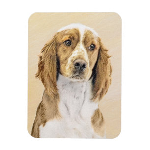 Welsh Springer Spaniel Painting - Original Dog Art Magnet