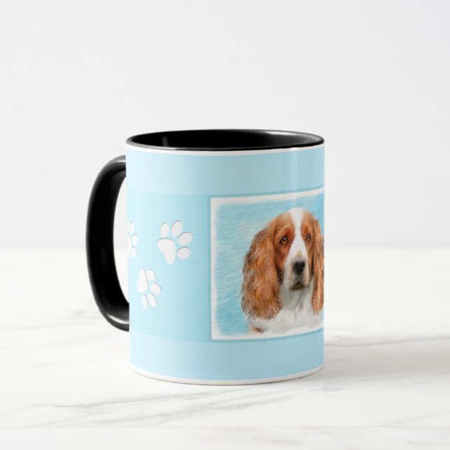 Welsh Springer Spaniel Painting - Original Dog Art Mug (Front Left)