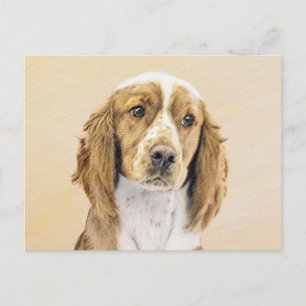 Welsh Springer Spaniel Painting - Original Dog Art Postcard