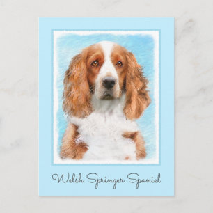 Welsh Springer Spaniel Painting - Original Dog Art Postcard