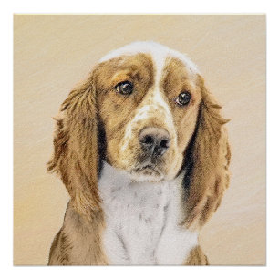 Welsh Springer Spaniel Painting - Original Dog Art Poster