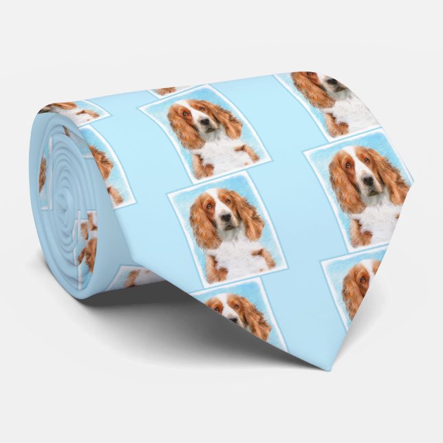 Welsh Springer Spaniel Painting - Original Dog Art Tie (Rolled)