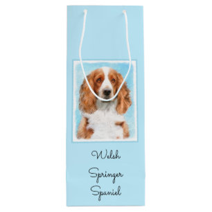 Welsh Springer Spaniel Painting - Original Dog Art Wine Gift Bag
