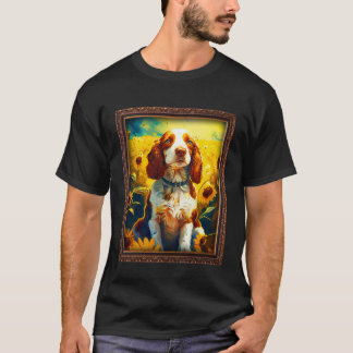 Welsh Springer Spaniel Painting Sunflower Flower M T-Shirt