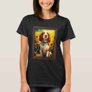 Welsh Springer Spaniel Painting Sunflower Flower M T-Shirt