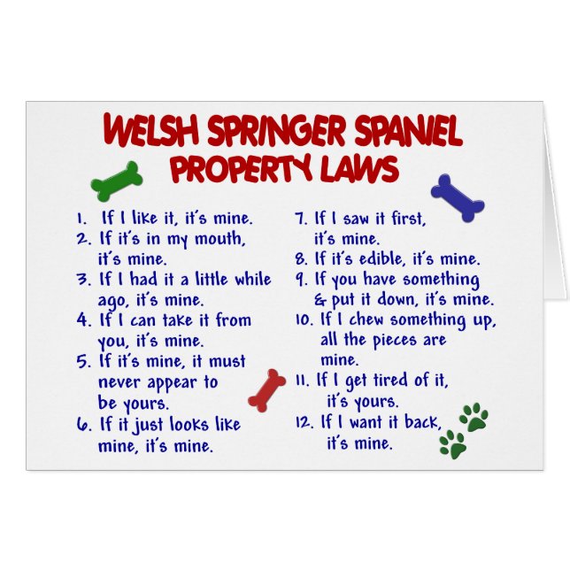 WELSH SPRINGER SPANIEL Property Laws 2 (Front Horizontal)