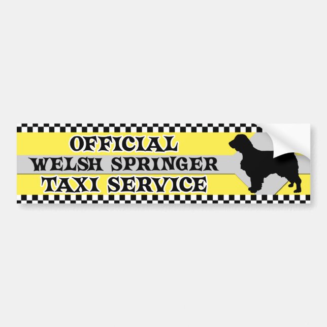 Welsh Springer Spaniel Taxi Service Bumper Sticker (Front)