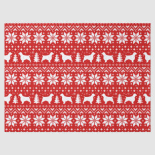 Welsh Springer Spaniels Christmas Pattern Red Tissue Paper
