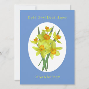Welsh St David's Day Personalized Daffodils Card