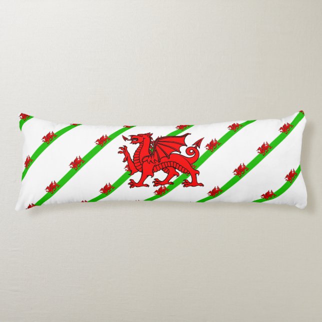 Welsh stripes flag body pillow (Front)
