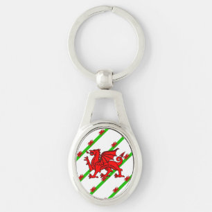 Welsh stripes flag keychain