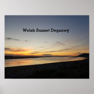 Welsh Sunset Deganwy Poster