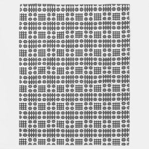 Welsh Tapestry Pattern Black White Fleece Blanket