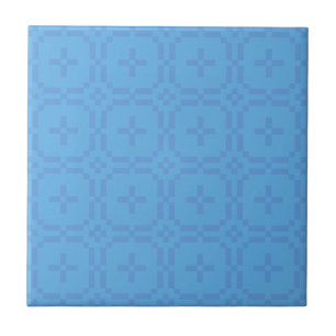 Welsh Tapestry Pattern, Chic Blue Ceramic Tile