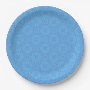 Welsh Tapestry Pattern, Chic Blue Paper Plate