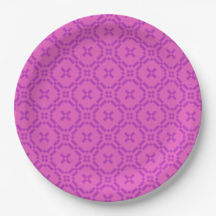 Welsh Tapestry Pattern, Chic Pink Paper Plate