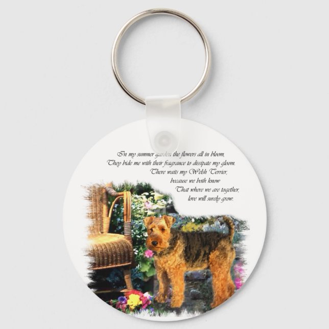 Welsh Terrier Art Gifts Keychain (Front)