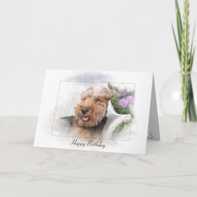 Welsh Terrier birthday Card (Front)
