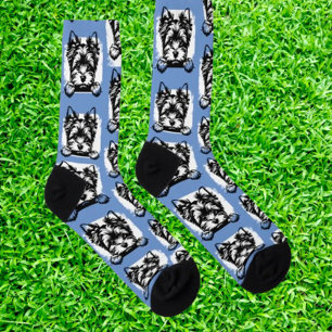 Welsh Terrier Blue Puppy Personalized Theme Socks