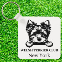 Welsh Terrier Custom Club Theme keychain