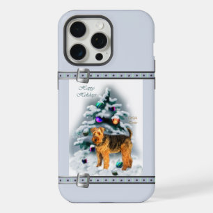 Welsh Terrier Cute Blue Christmas Holidays iPhone 15 Pro Max Case