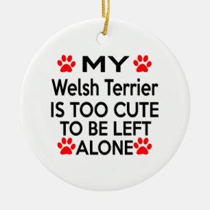 Welsh Terrier Designs Ceramic Ornament