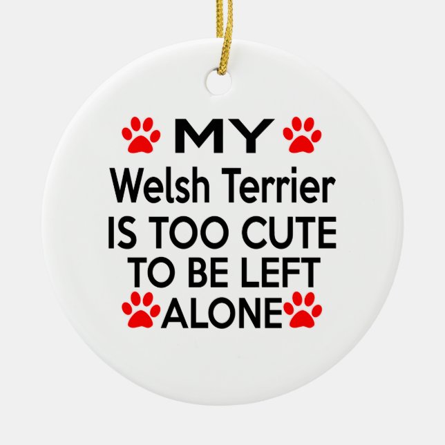 Welsh Terrier Designs Ceramic Ornament (Front)