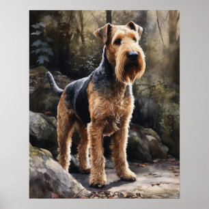 Welsh Terrier Dog Art Print Poster