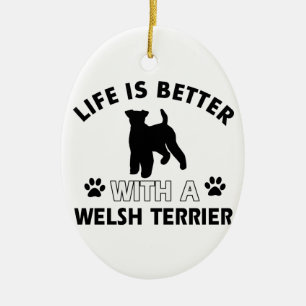 Welsh Terrier dog breed designs Ceramic Ornament