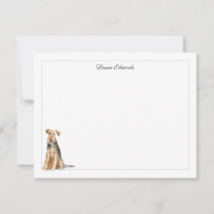 Welsh Terrier Gray Border Personalized Card