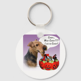 Welsh Terrier Halloween Candy Keychain