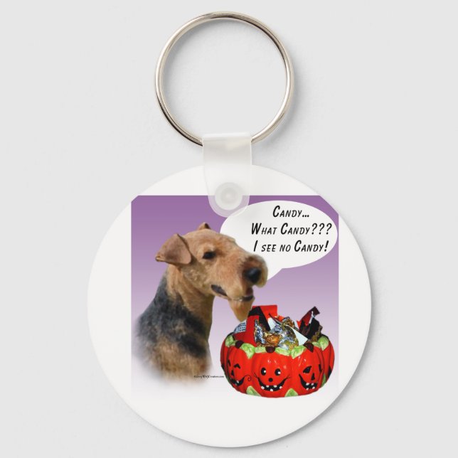 Welsh Terrier Halloween Candy Keychain (Front)