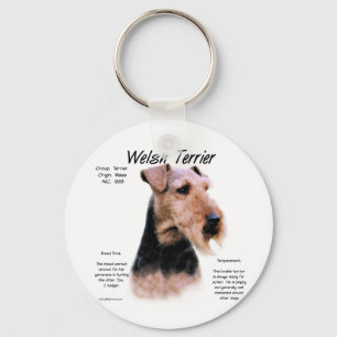 Welsh Terrier History; About Welsh Terriers Keychain