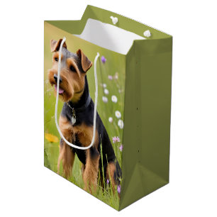 Welsh Terrier In Wildflower Field Medium Gift Bag