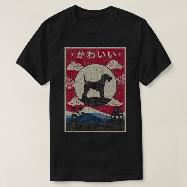 Welsh Terrier Japanese Design Kawaii Dog Mom birth T-Shirt (Design Front)
