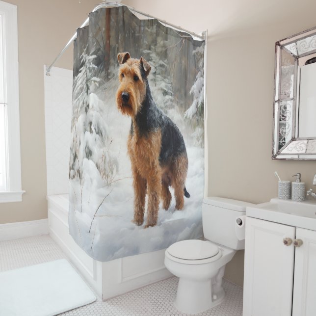 Welsh Terrier Let It Snow Christmas  (In Situ)
