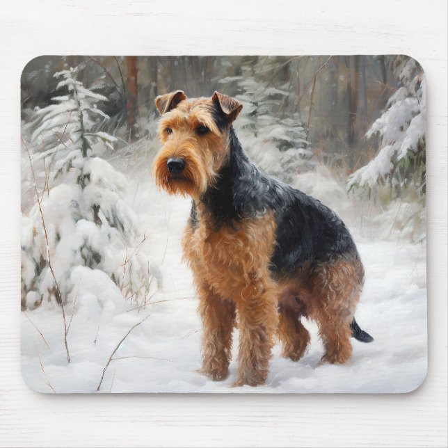 Welsh Terrier Let It Snow Christmas  Mouse Pad (Front)
