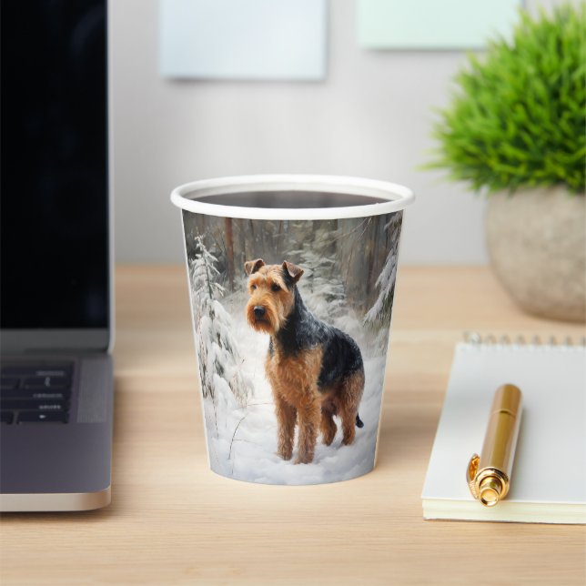Welsh Terrier Let It Snow Christmas  Paper Cups (Insitu)
