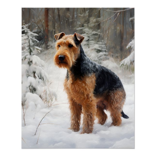 Welsh Terrier Let It Snow Christmas  Poster (Front)