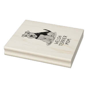 Welsh Terrier Mom - Cute Dog Mom Rubber Stamp