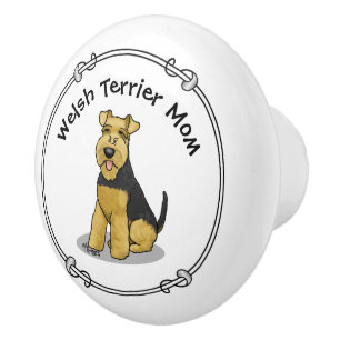 Welsh Terrier Mom - Cute Welshie Dog Mom Ceramic Knob